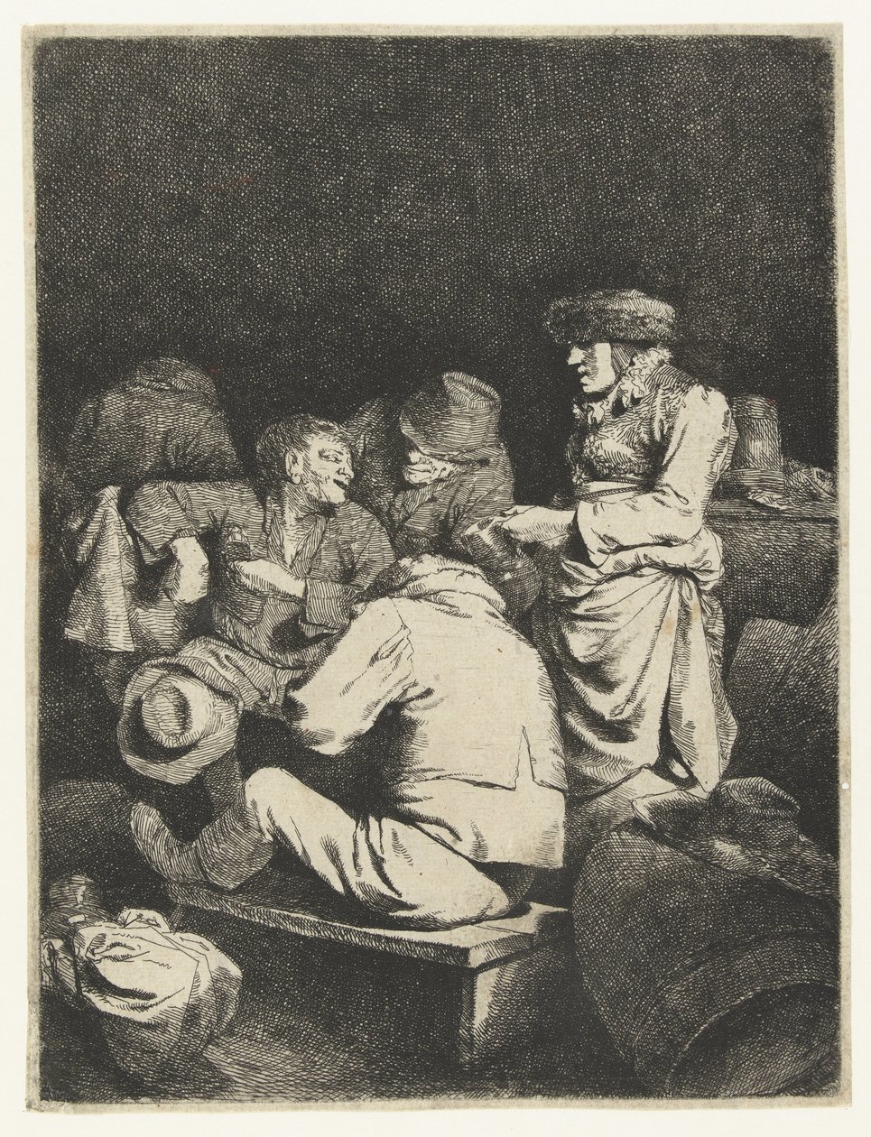 Værtinden og selskab i kro af Cornelis Pietersz. Bega