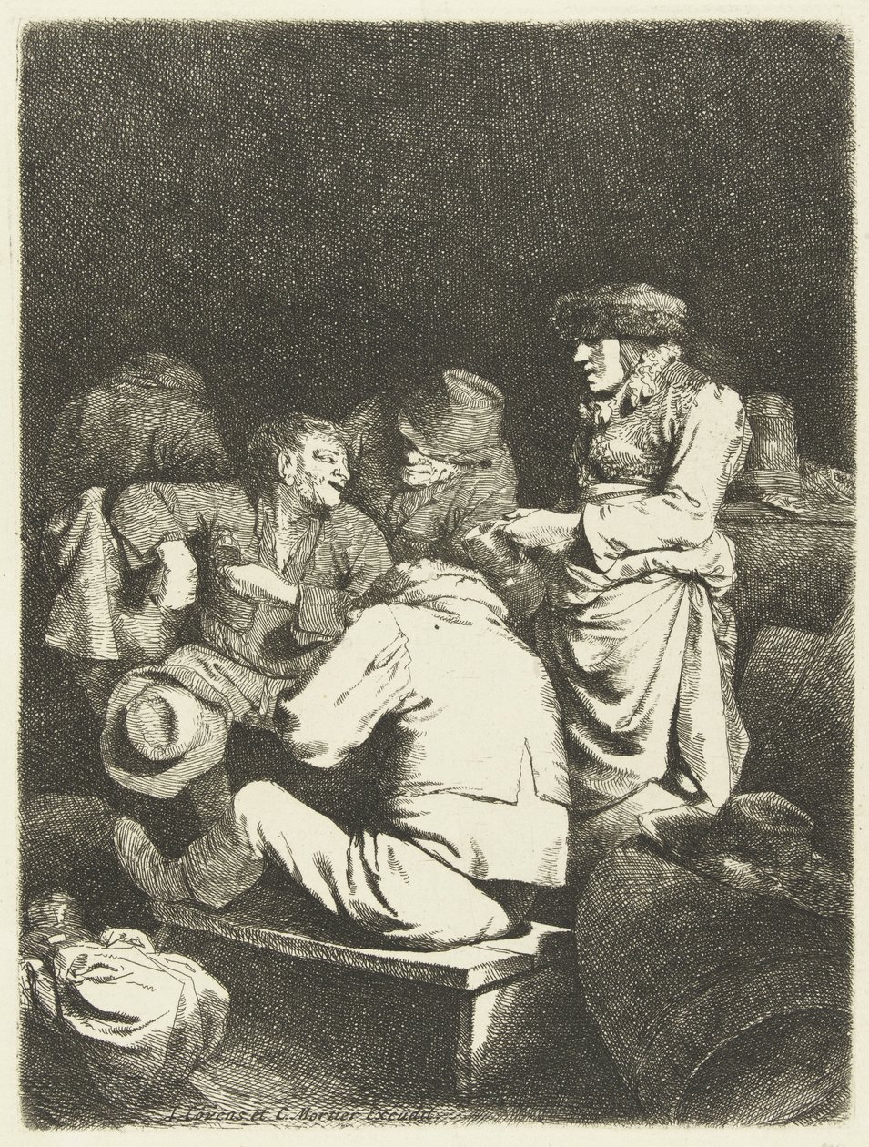 Værtinden og selskab i kro af Cornelis Pietersz. Bega