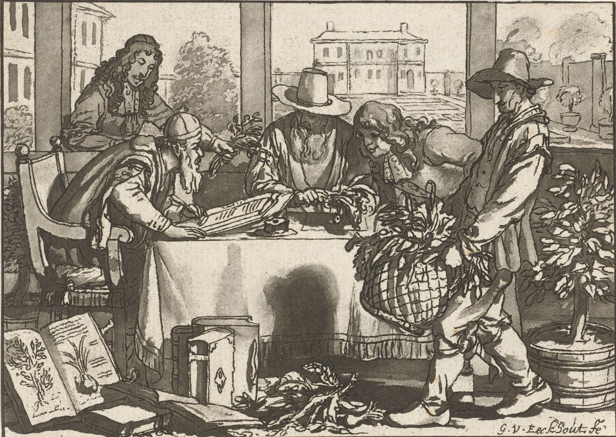 botaniker af Cornelis Ploos van Amstel (signed by artist)