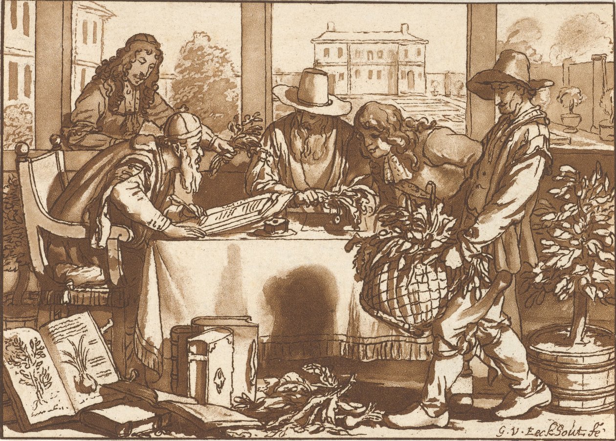 botaniker af Cornelis Ploos van Amstel (signed by artist)