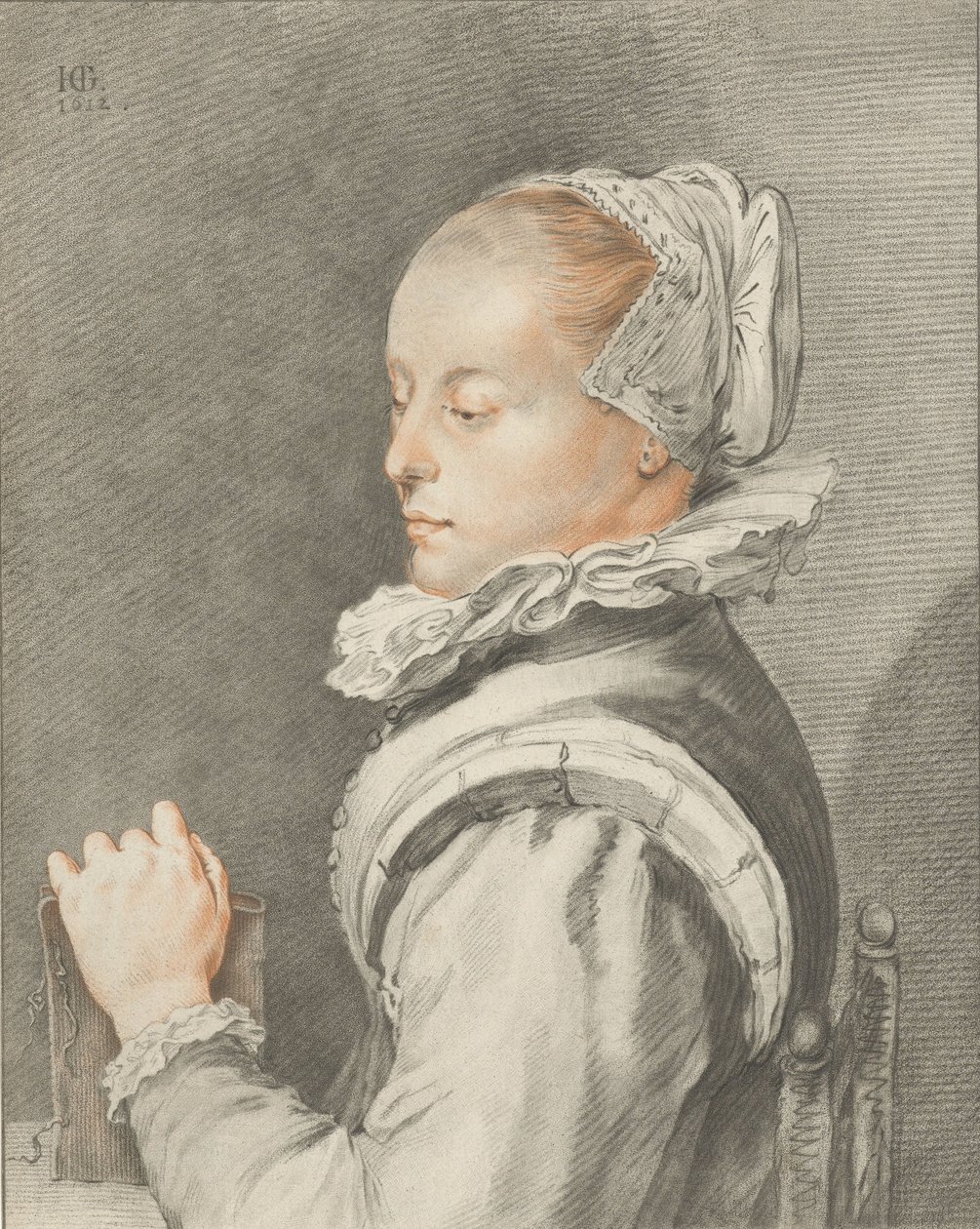 Portræt af en ung kvinde af Cornelis Ploos van Amstel (signed by artist)