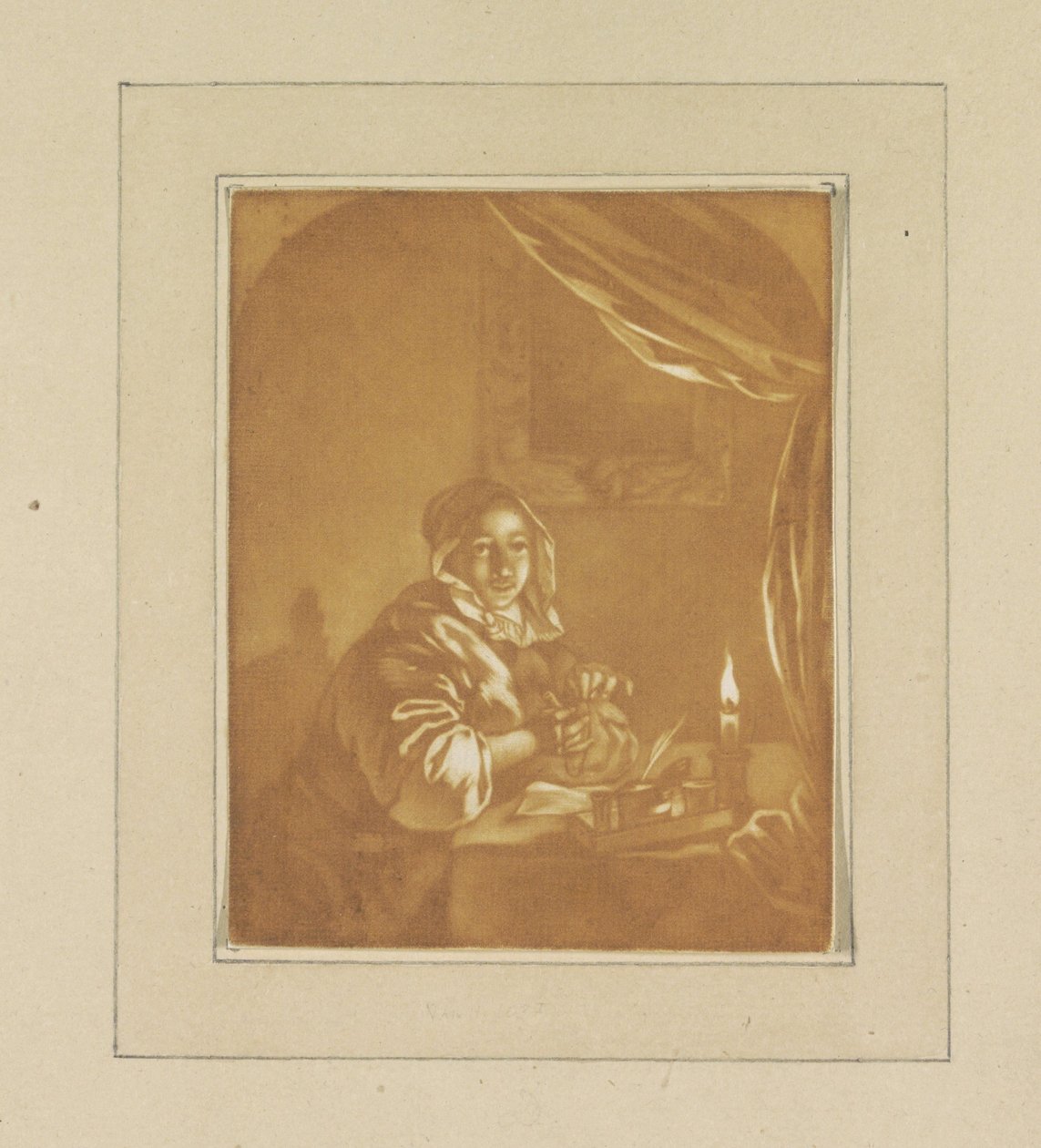 Dame ved levende lys af Cornelis Ploos van Amstel