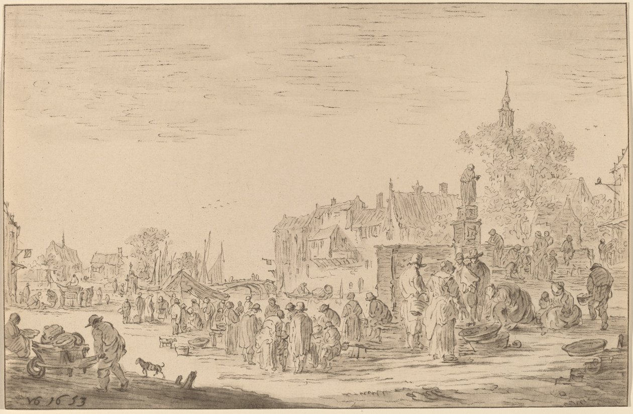 Fiskemarked, 1767. af Cornelis Ploos van Amstel