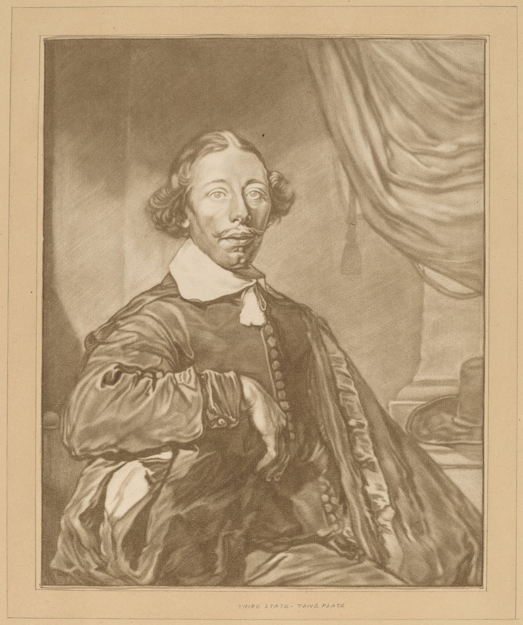 Portræt af en siddende mand af Cornelis Ploos van Amstel