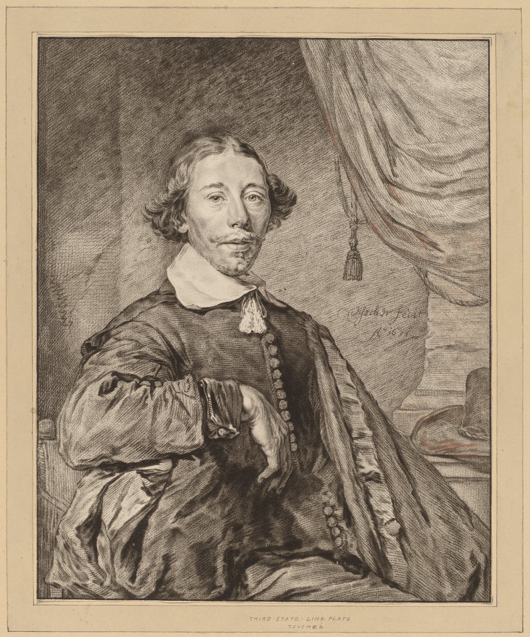 Portræt af en siddende mand af Cornelis Ploos van Amstel