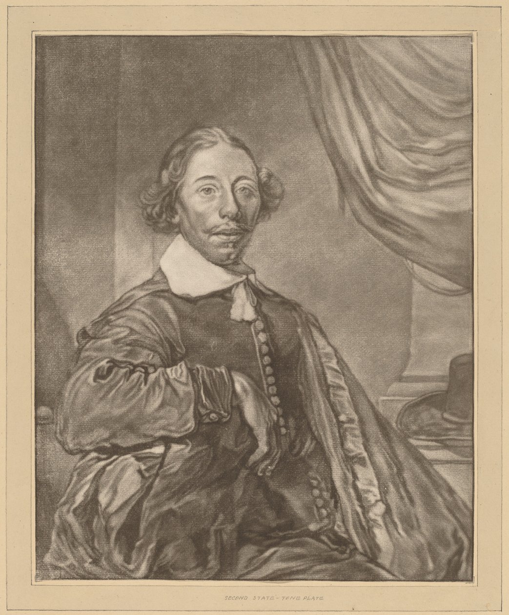 Portræt af en siddende mand af Cornelis Ploos van Amstel