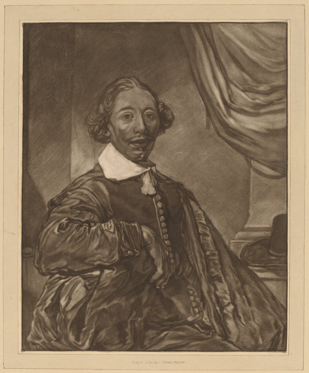 Portræt af en siddende mand af Cornelis Ploos van Amstel