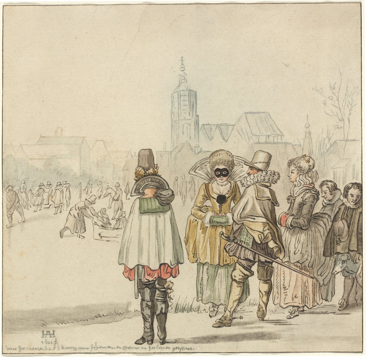 Vinterkongen på isen, 1766. af Cornelis Ploos van Amstel