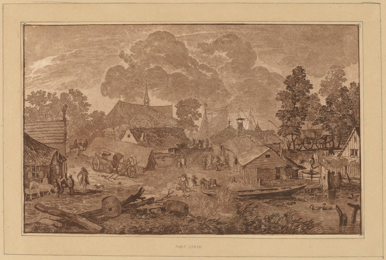 Landsby med Dam af Cornelis Ploos van Amstel