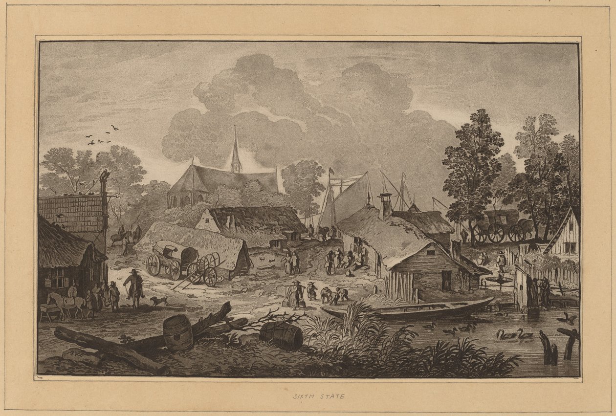Landsby med Dam af Cornelis Ploos van Amstel