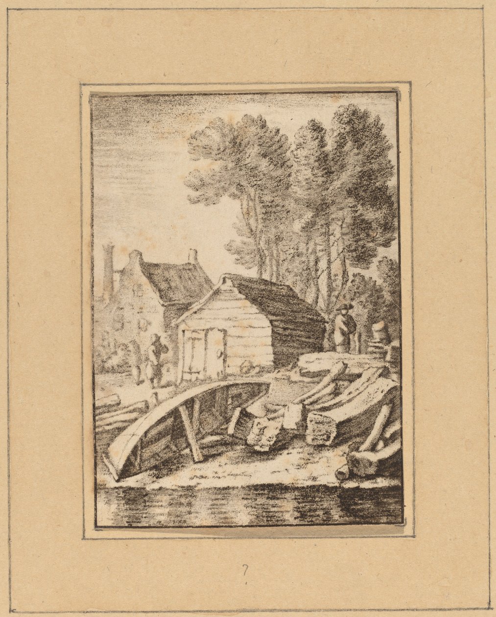 Skibsværft af Cornelis Ploos van Amstel after Herman Saftleven