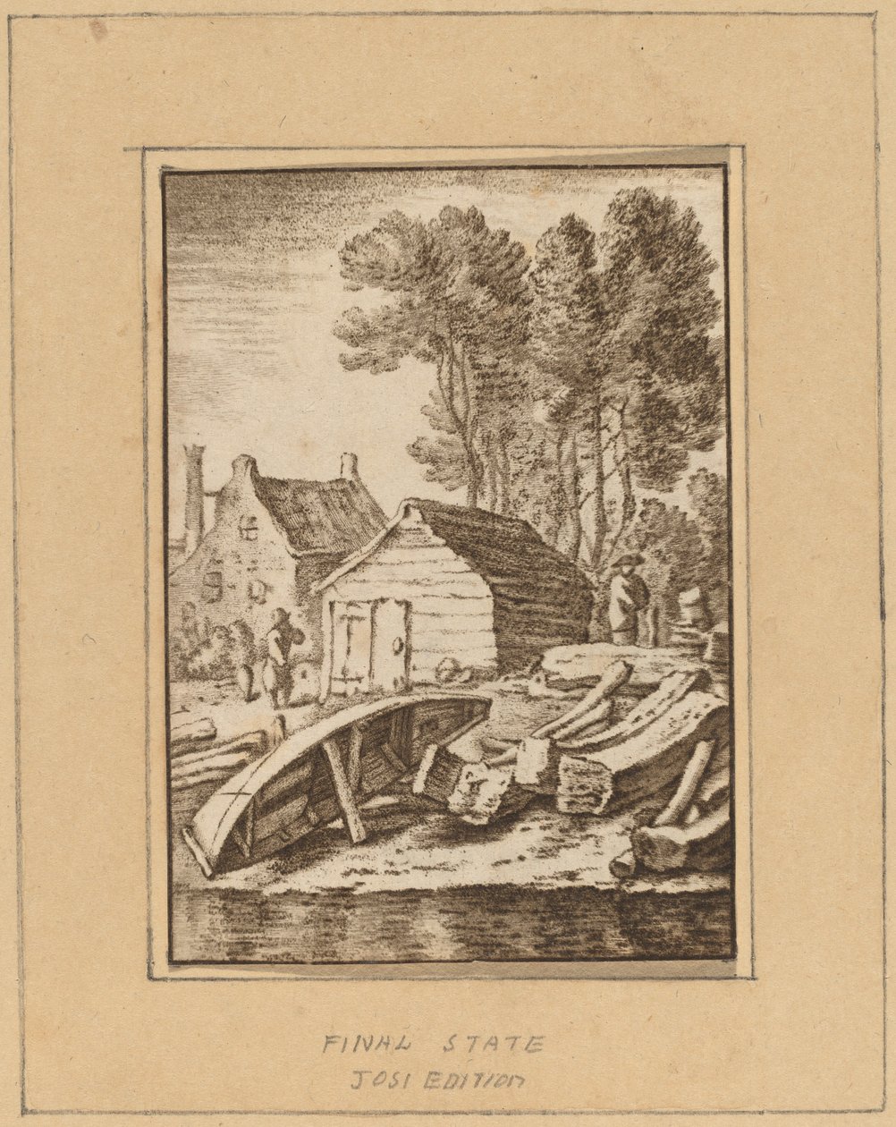 Skibsværft af Cornelis Ploos van Amstel after Herman Saftleven
