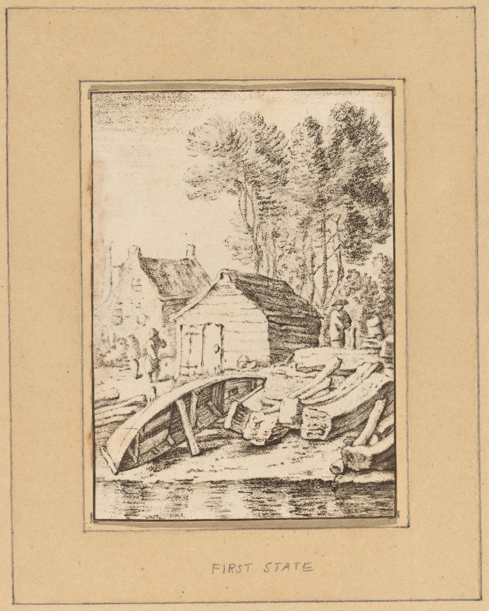 Skibsværft af Cornelis Ploos van Amstel after Herman Saftleven
