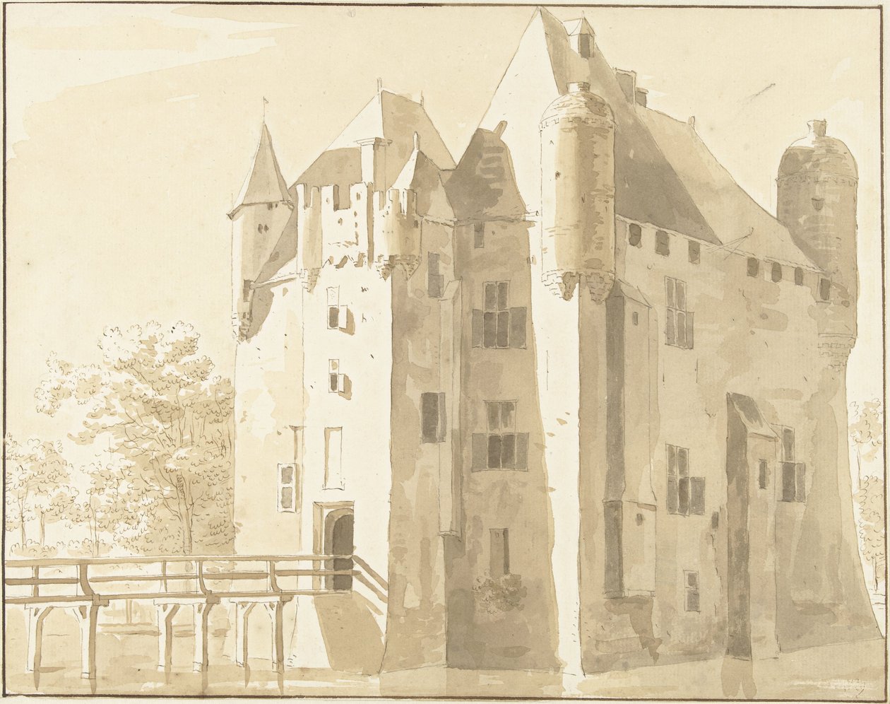 Frissestein Slot i Herwijnen, bagerst af Cornelis Pronk (possibly)