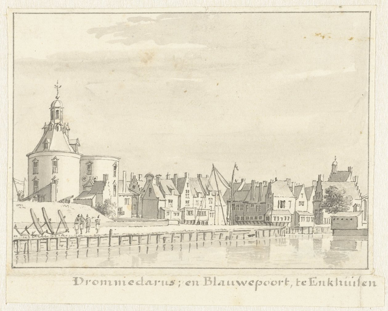Drommedaris og Blauwepoort i Enkhuizen af Cornelis Pronk