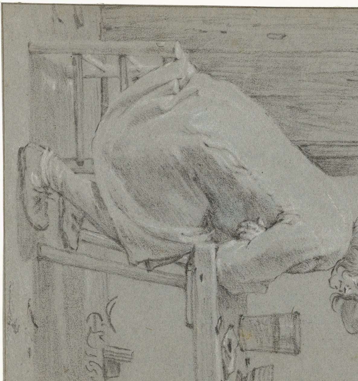 Mand sidder ved bordet af Cornelis Saftleven