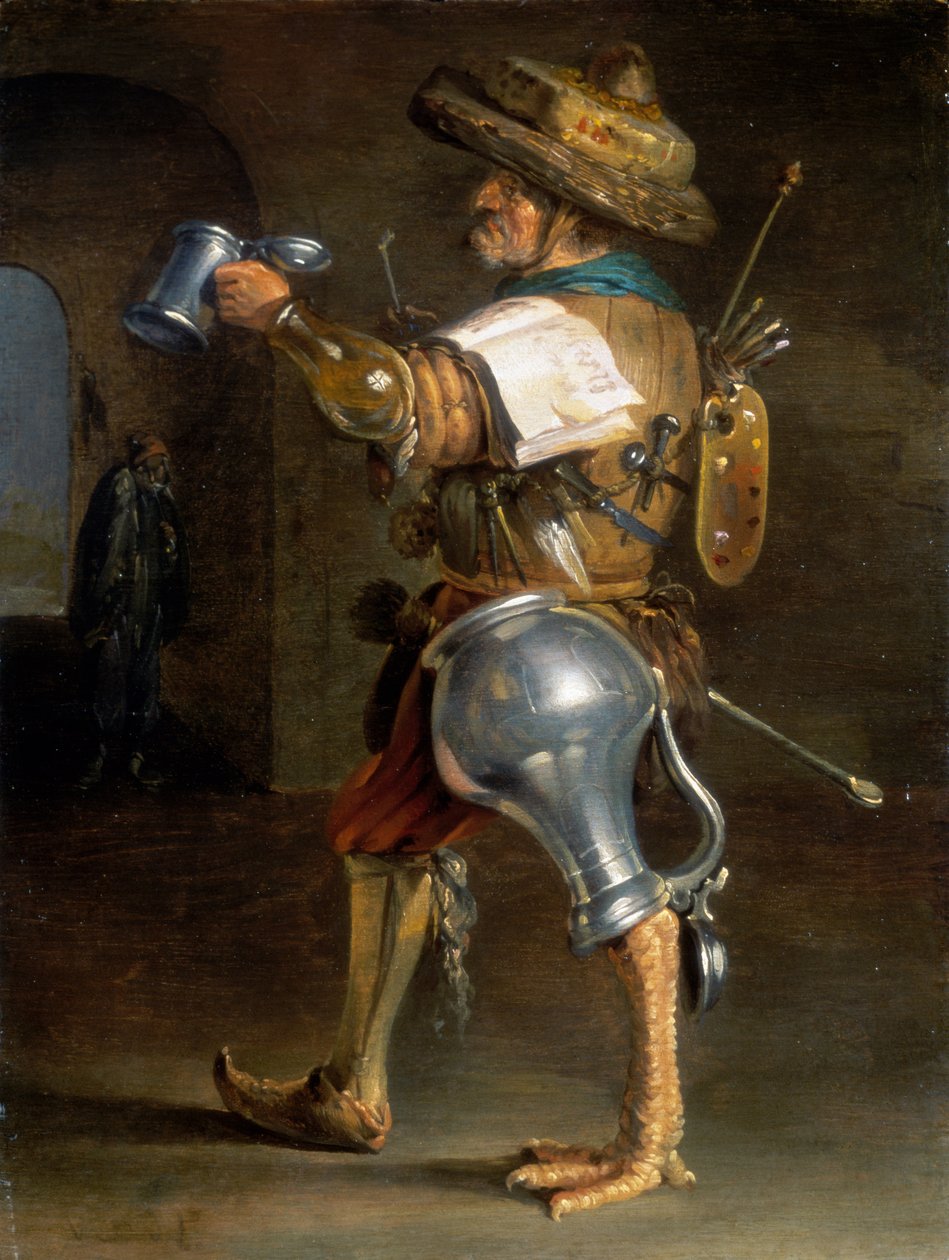 Antropomorf figur af en mand (en af et par) af Cornelis Saftleven