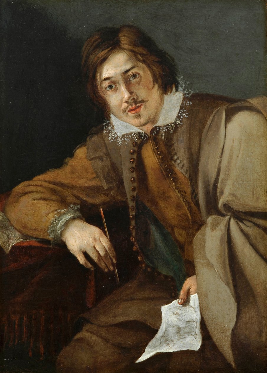 "" Autoportræt "" (Selvportræt) Maleri af Cornelis Hermansz Saftleven (vers 1607-1681) Olie på kobber, Dim 21,1x15,5 cm Fondation Custodia af Cornelis Saftleven