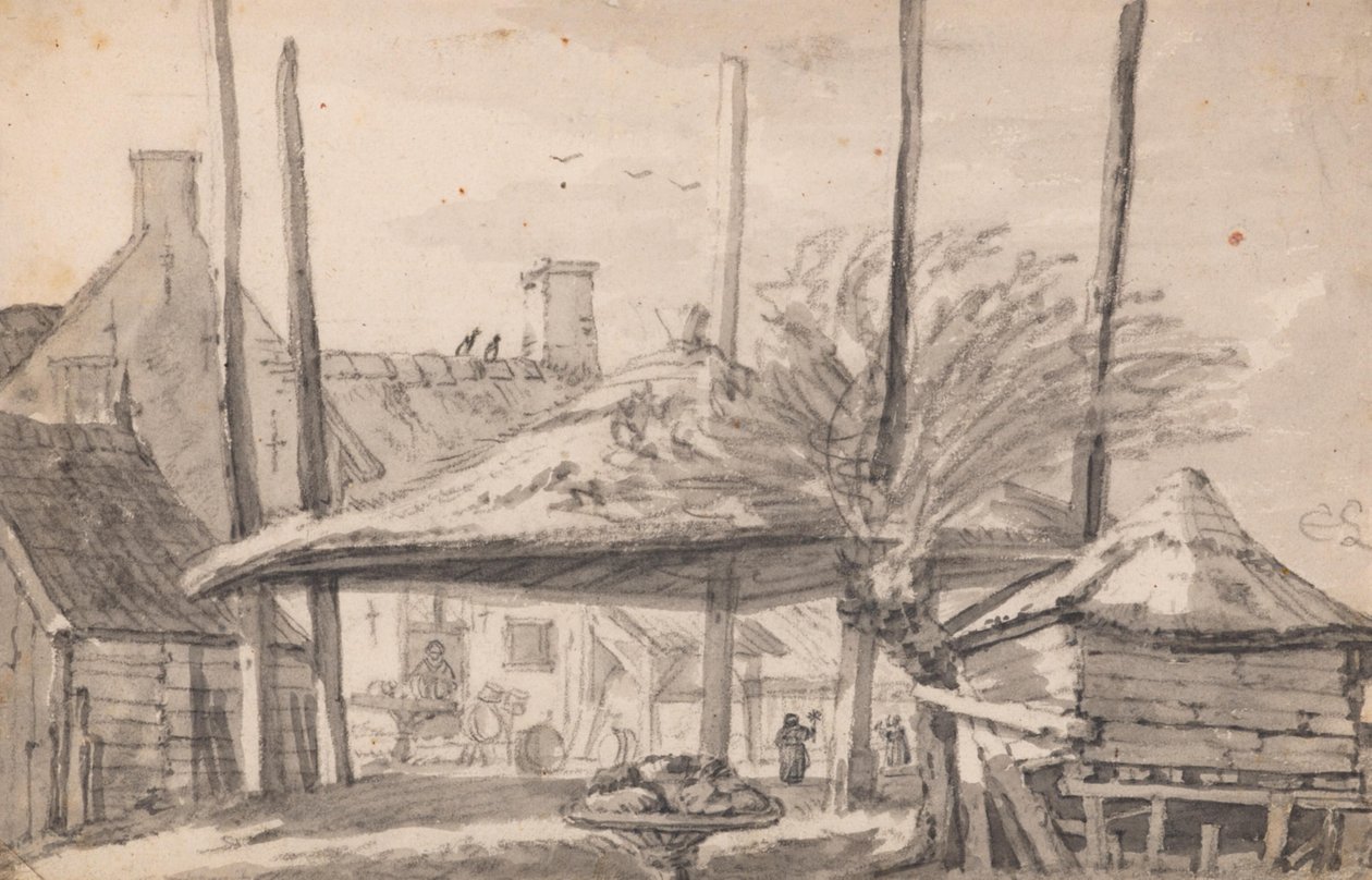 En tom høstak af Cornelis Saftleven