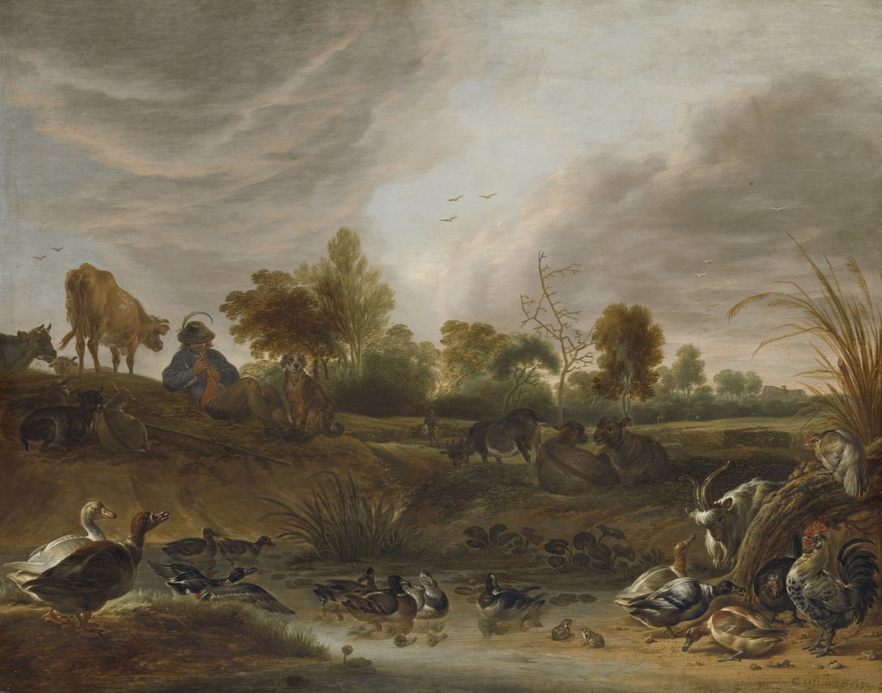 Landskab med dyr af Cornelis Saftleven