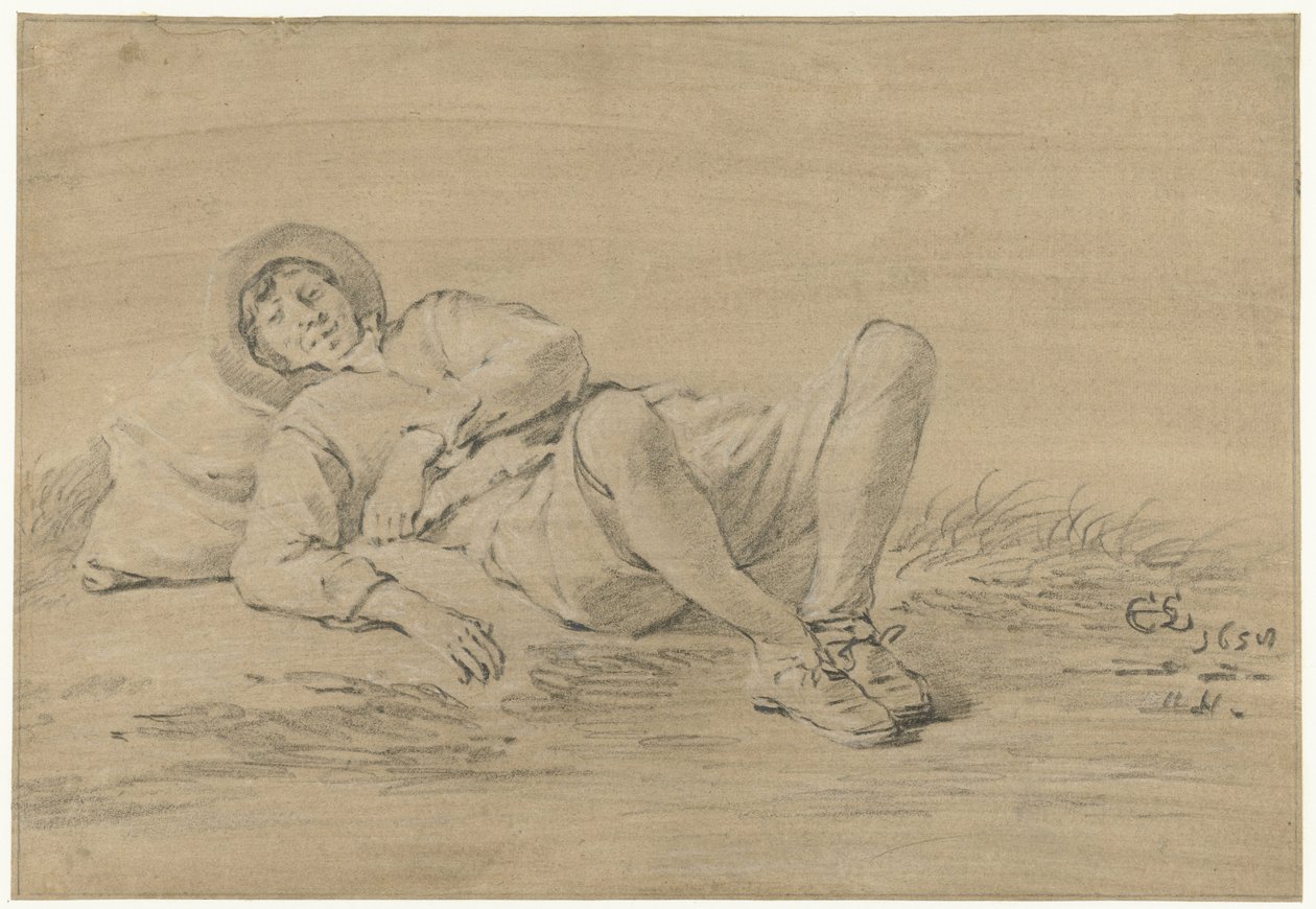 Løgnende ung mand af Cornelis Saftleven