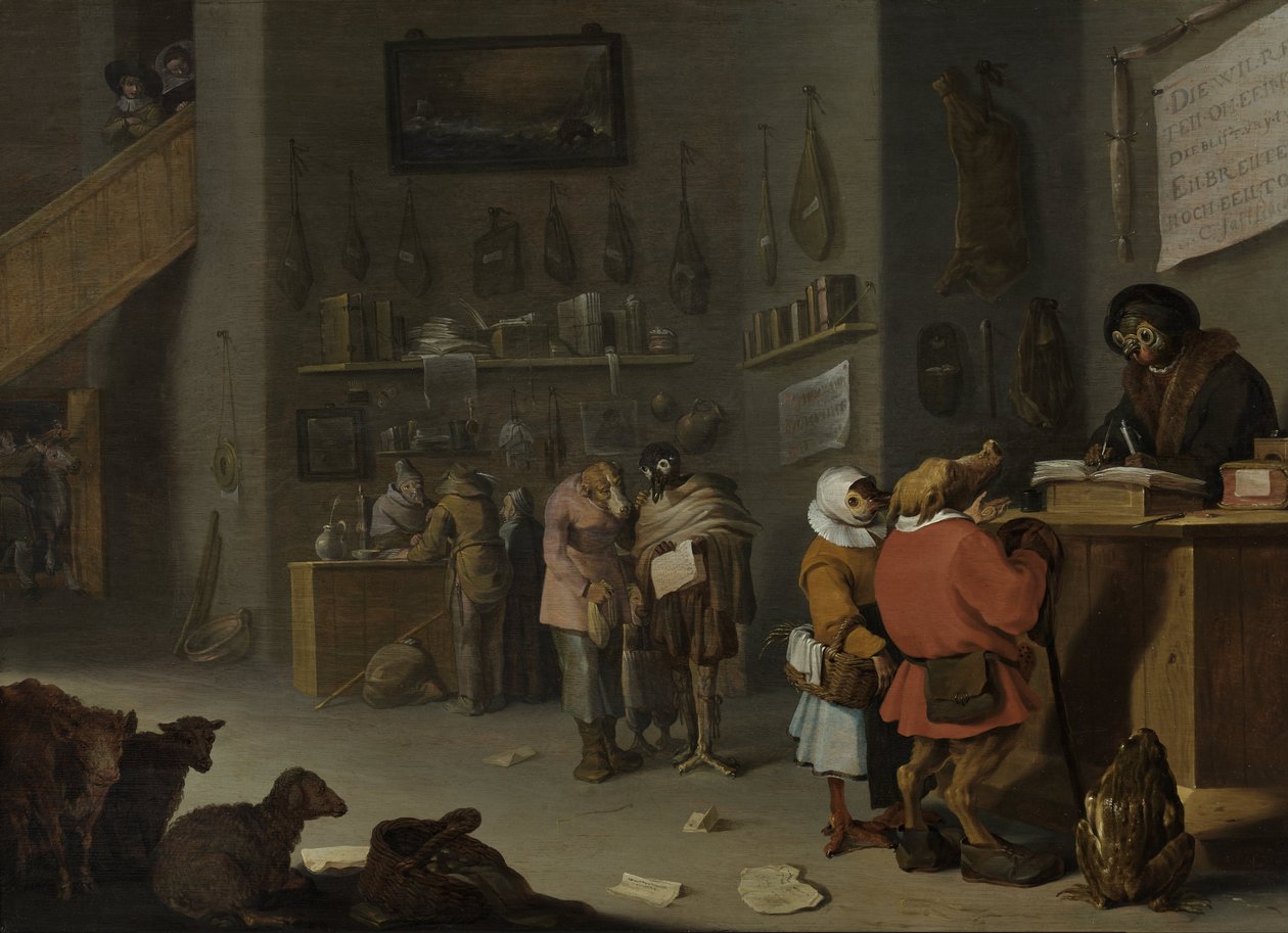 Satire over stridslystne landmænd. af Cornelis Saftleven