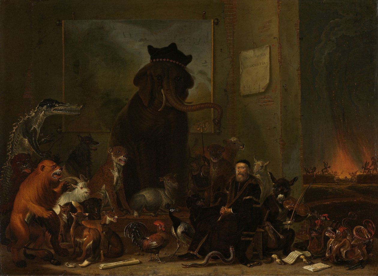 Satire over retssagen mod Johan van Oldenbarnevelt af Cornelis Saftleven