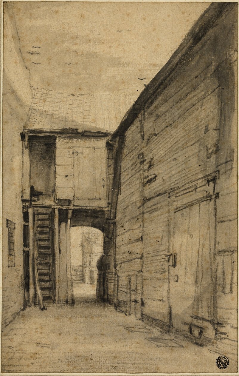 Værftet til et gammelt hus af Cornelis Saftleven