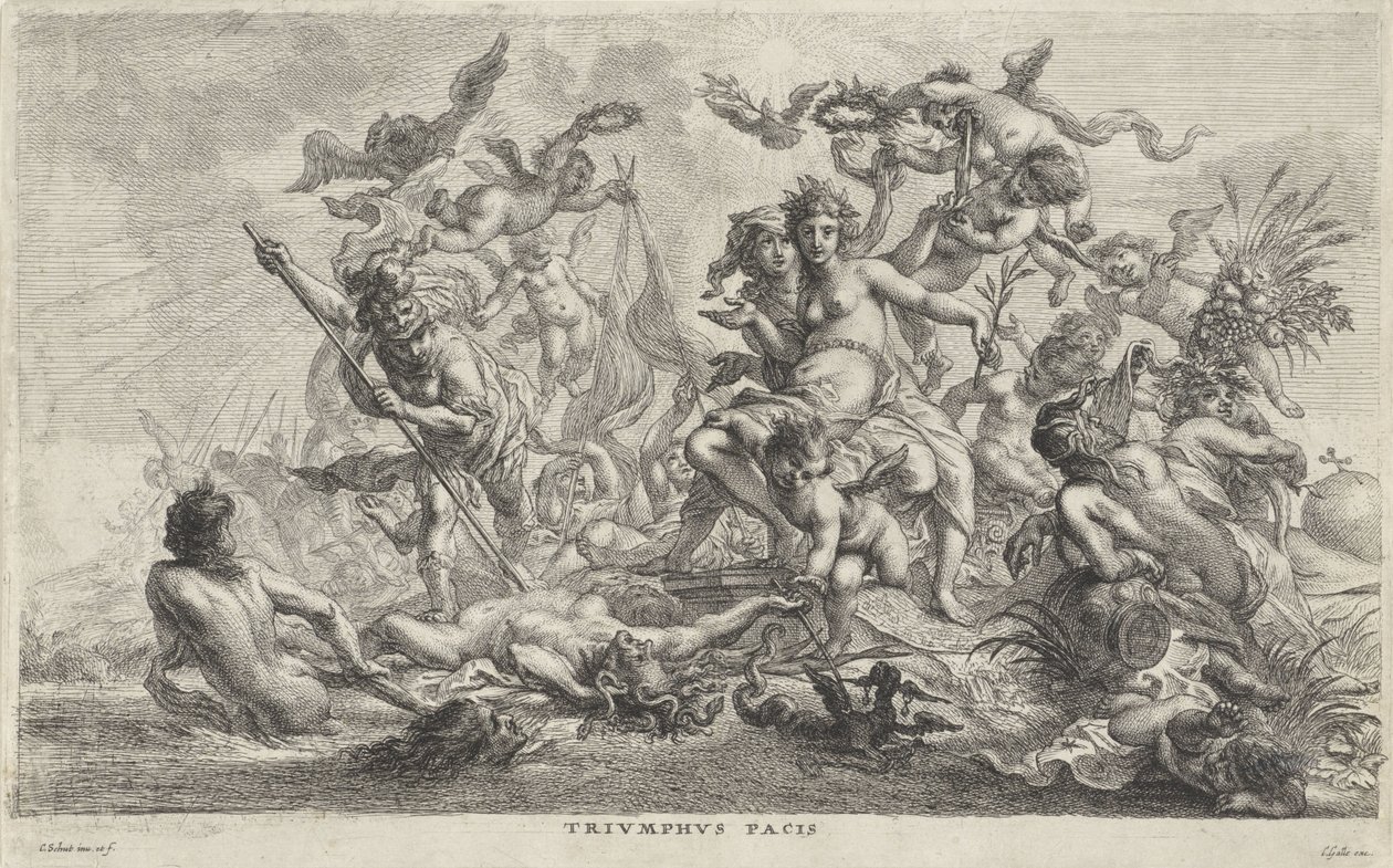 Allegory op de vrede Triumph of Peace (titel på objekt) af Cornelis Schut (I)