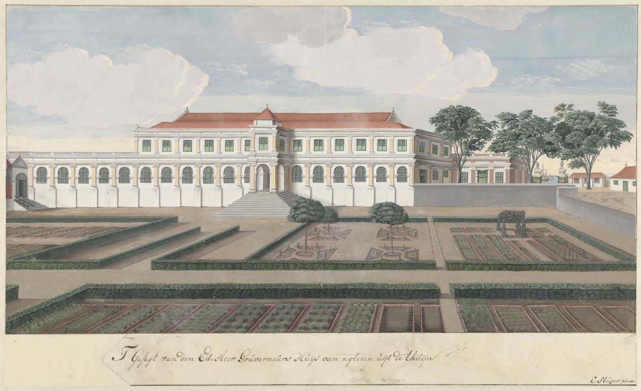 Guvernørens hus med haven i Colombo på Ceylon 