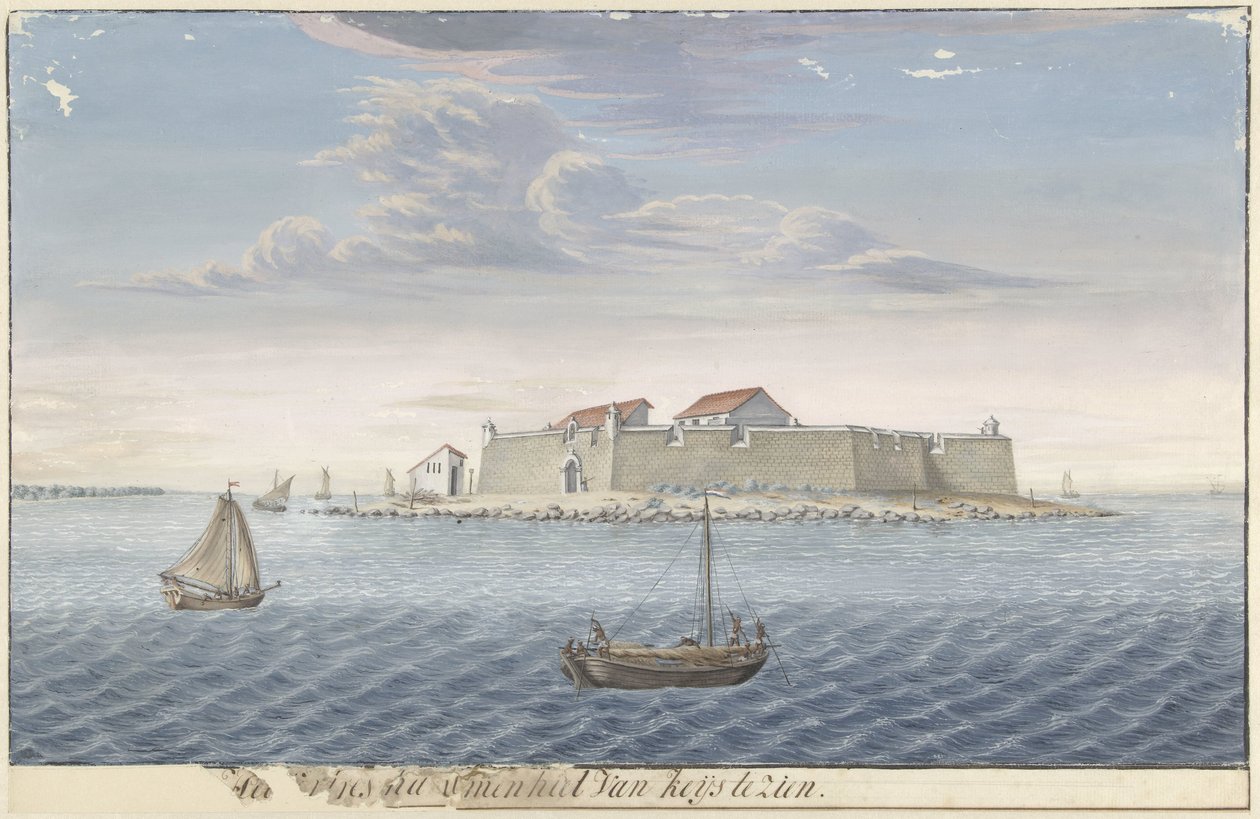 Hammenhiel-fortet i Ceylon Han[t fo]rtres hammenhiel van keijs at se. (titel på objekt) af Cornelis Steiger