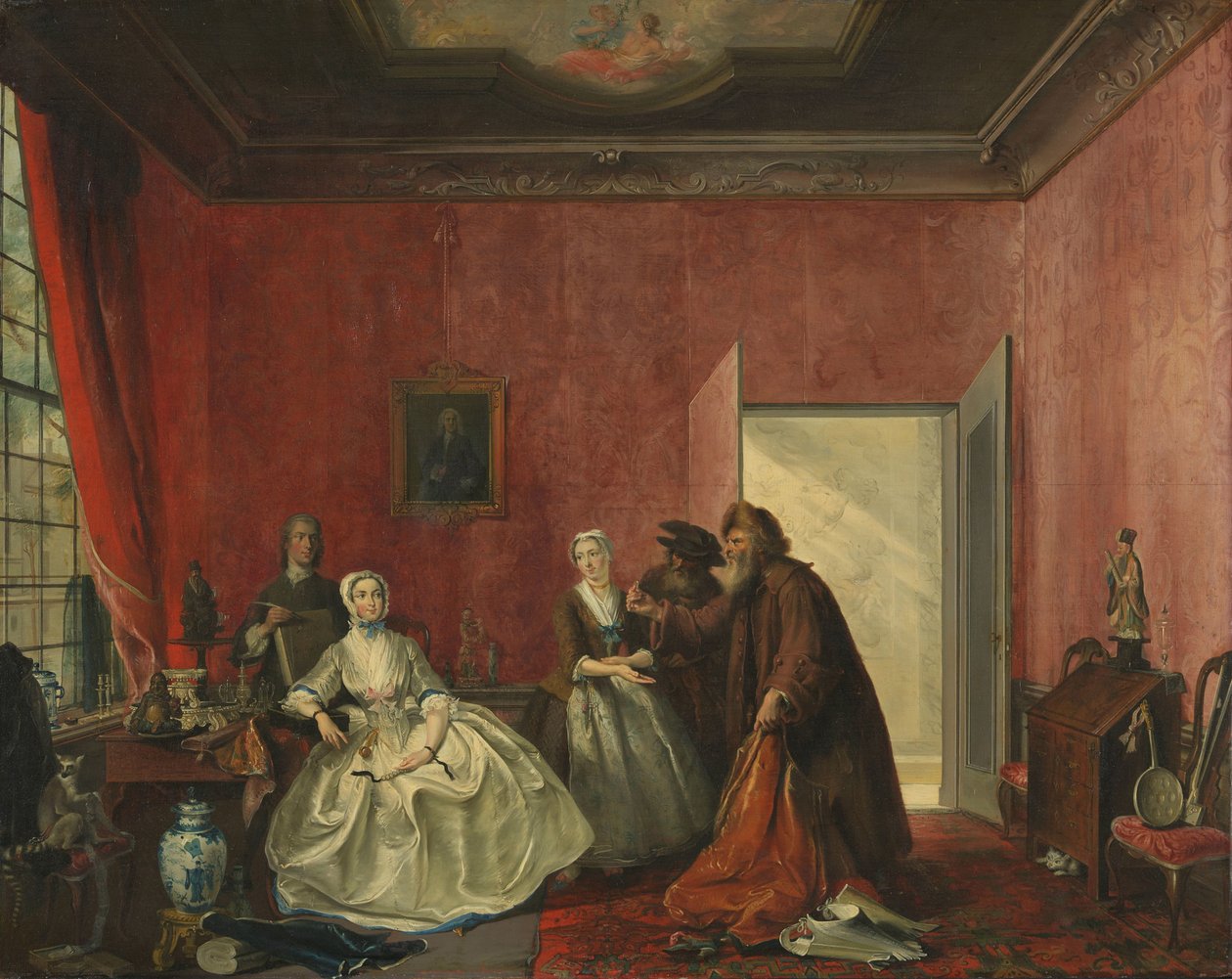 Joanna og de jødiske købmænd af Cornelis Troost (signed by artist)