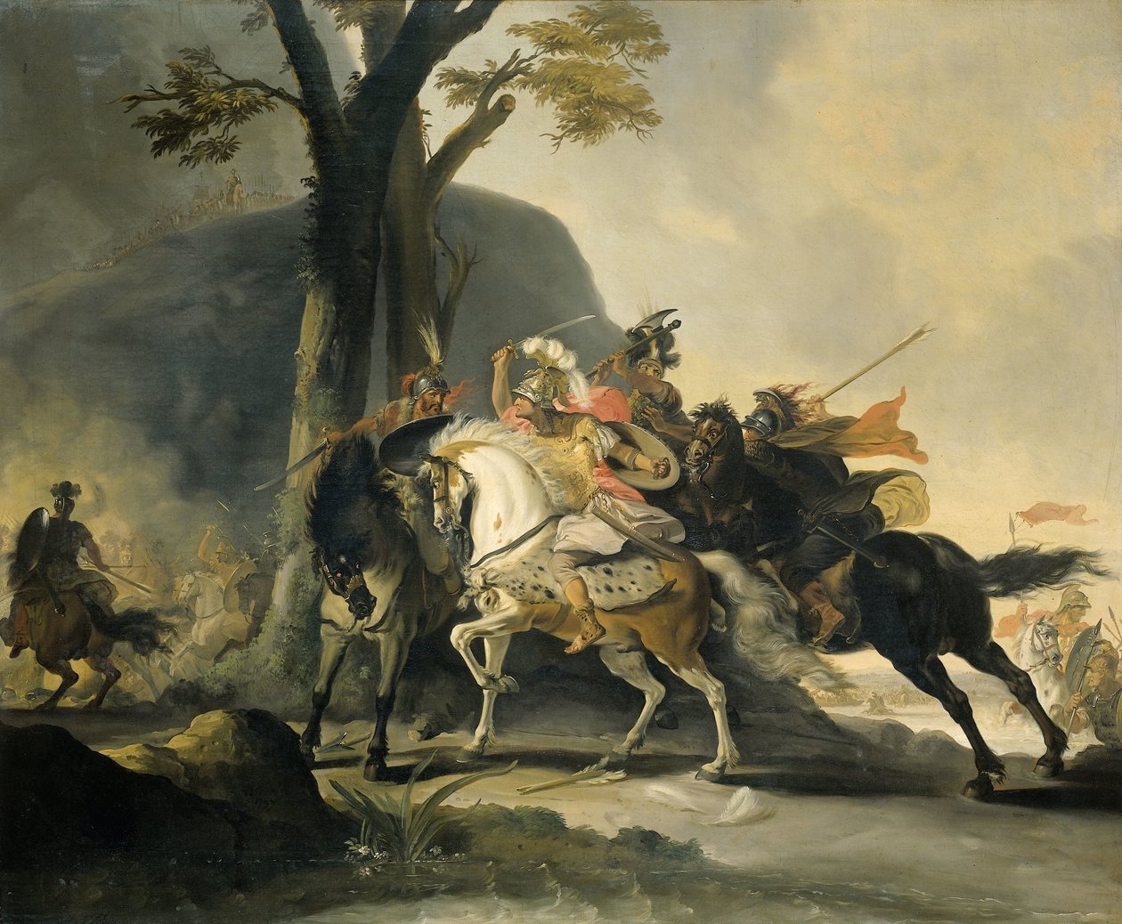 Alexander den Store i slaget ved Granicus mod perserne af Cornelis Troost