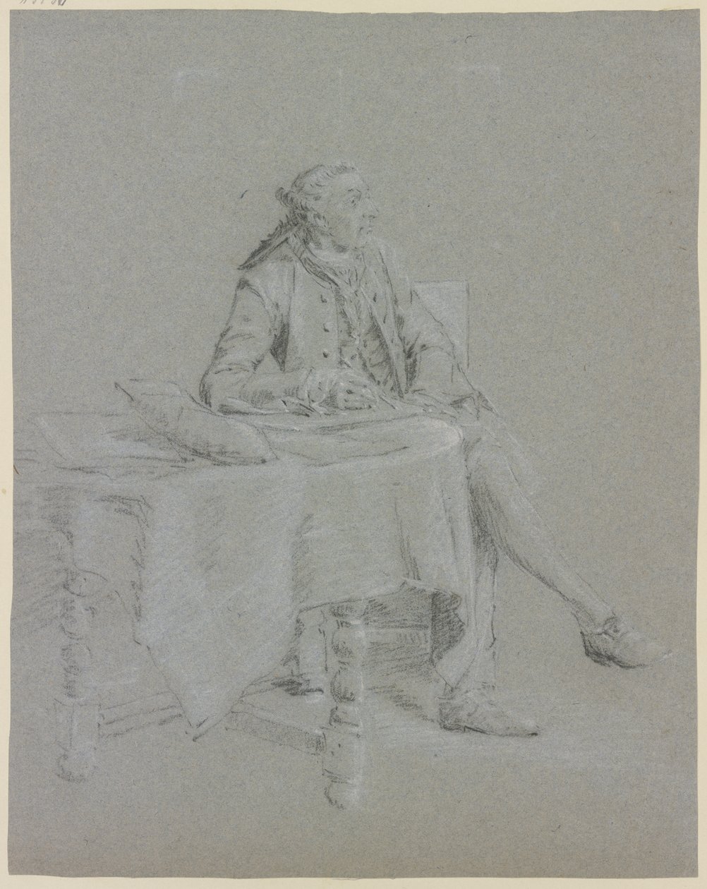 Kavaler siddende ved bordet af Cornelis Troost