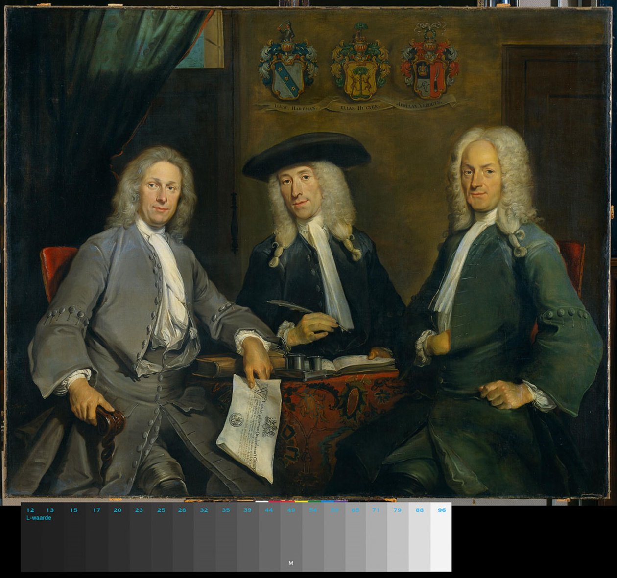 Tre forstandere for kirurglauget af Cornelis Troost