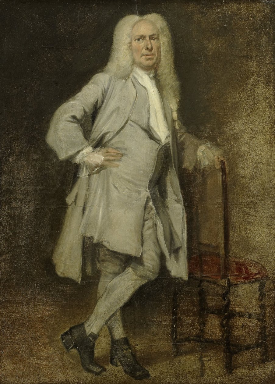 Portræt af Jan Lepeltak, tømmerhandler i Amsterdam, regent for børnehjemmet Aalmoezeniers børnehjem af Cornelis Troost