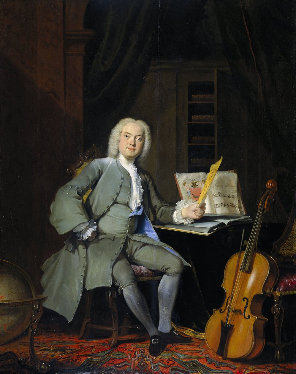 Portræt af et medlem af familien Van der Mersch, 1736 af Cornelis Troost