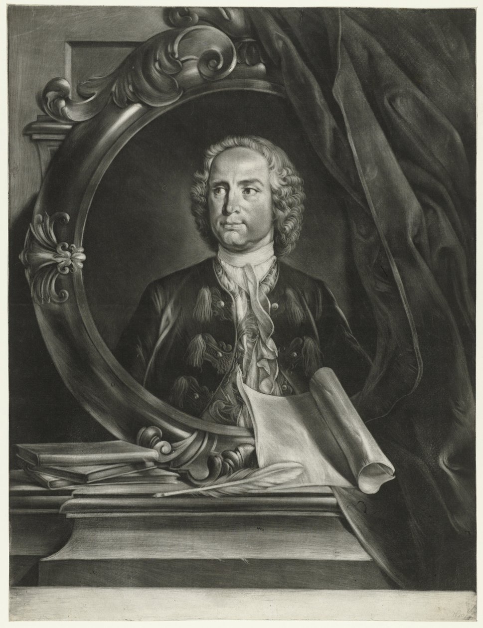 Portræt af komponisten Pietro Antonio Locatelli 1695-1764 af Cornelis Troost