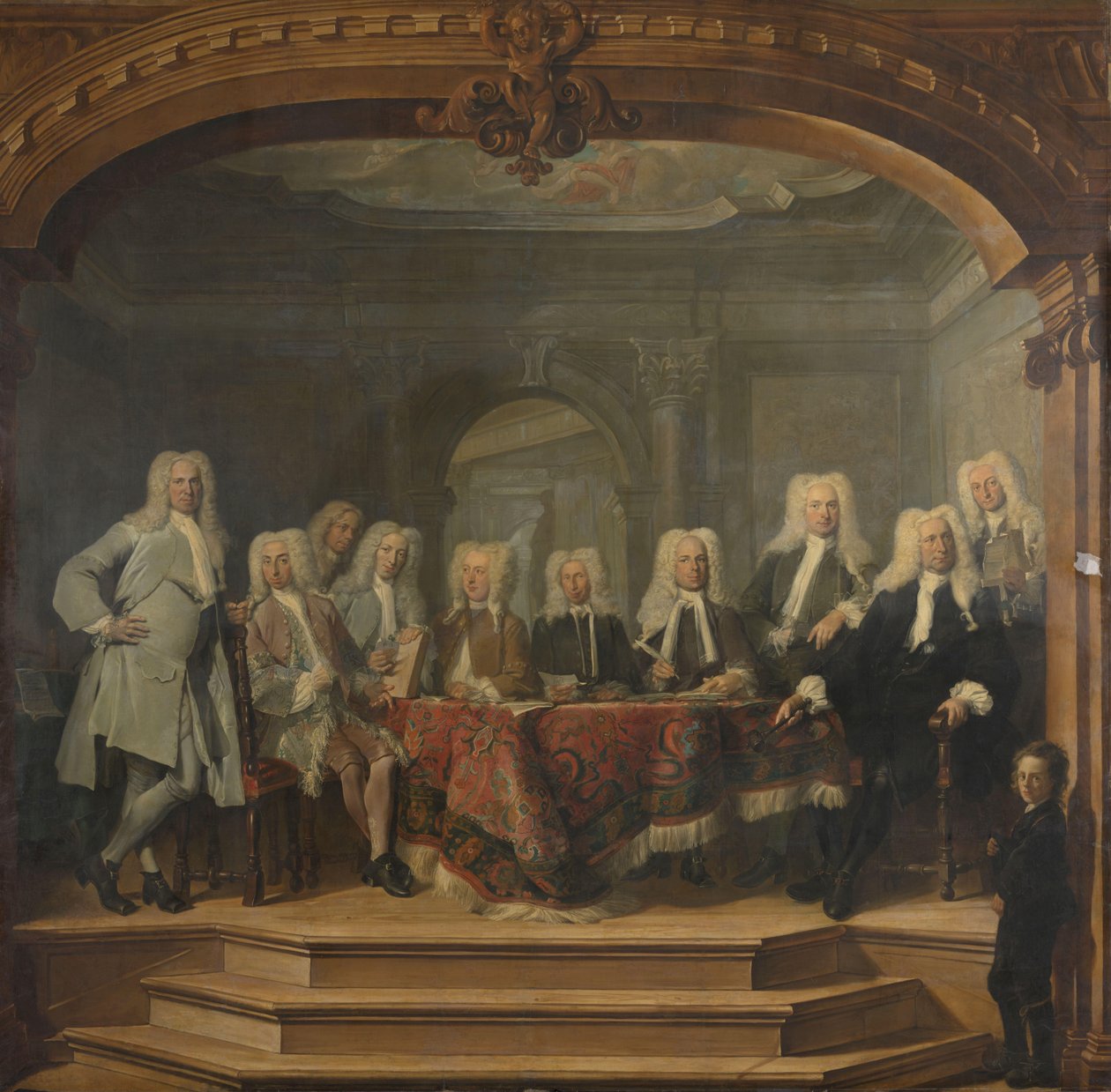 Regents of the Almoezeniers Orphanage Orphanage i Amsterdam, 1729 af Cornelis Troost