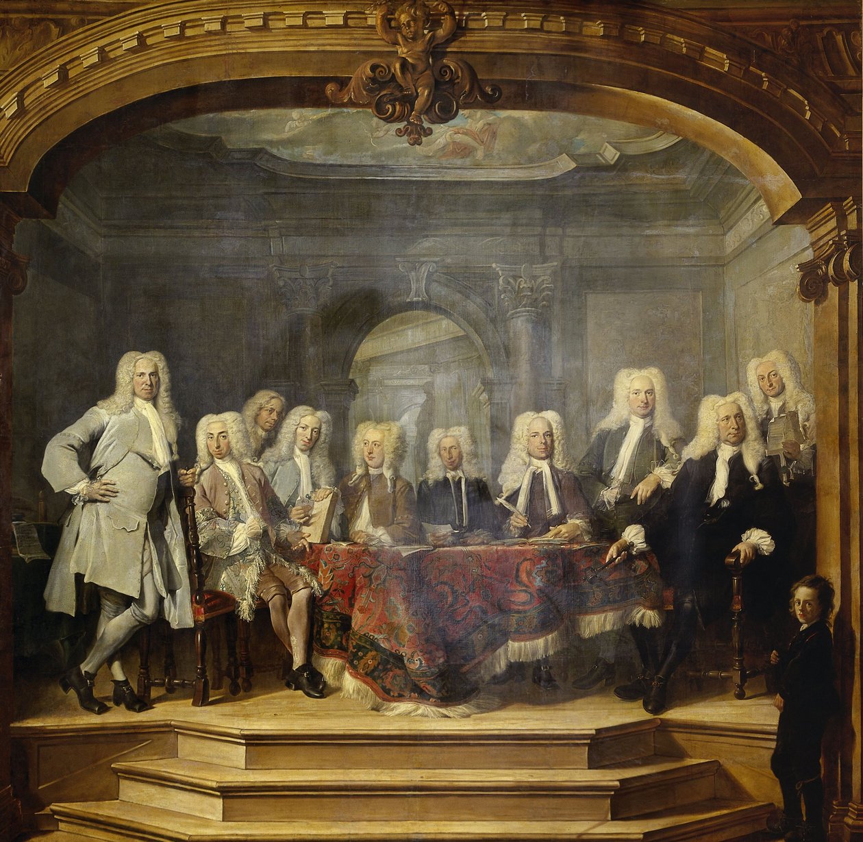 Regents of the Almoezeniers Orphanage Orphanage i Amsterdam, 1729 af Cornelis Troost