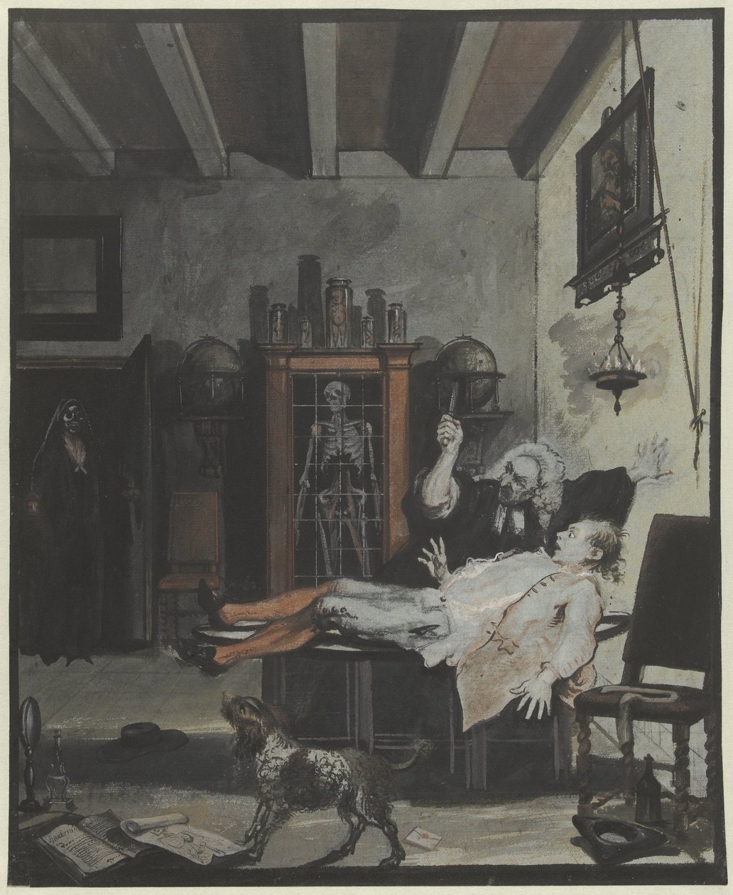 Scene fra komedien Krispijn Medicine af Cornelis Troost