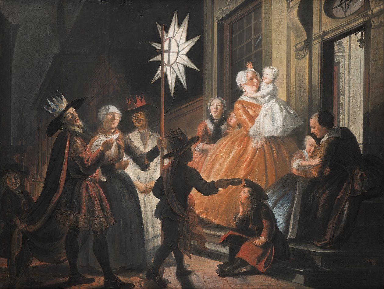 Synger stjernen rundt tolvte nat af Cornelis Troost