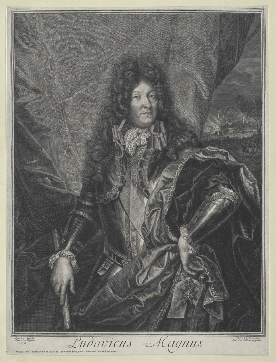 Kong Ludvig XIV af Frankrig (kobberstik) af Cornelis Vermeulen