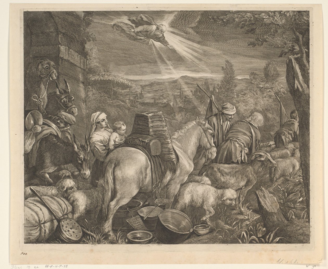 Abraham forlader Haran Chelations (serietitel) af Cornelis Visscher (II)
