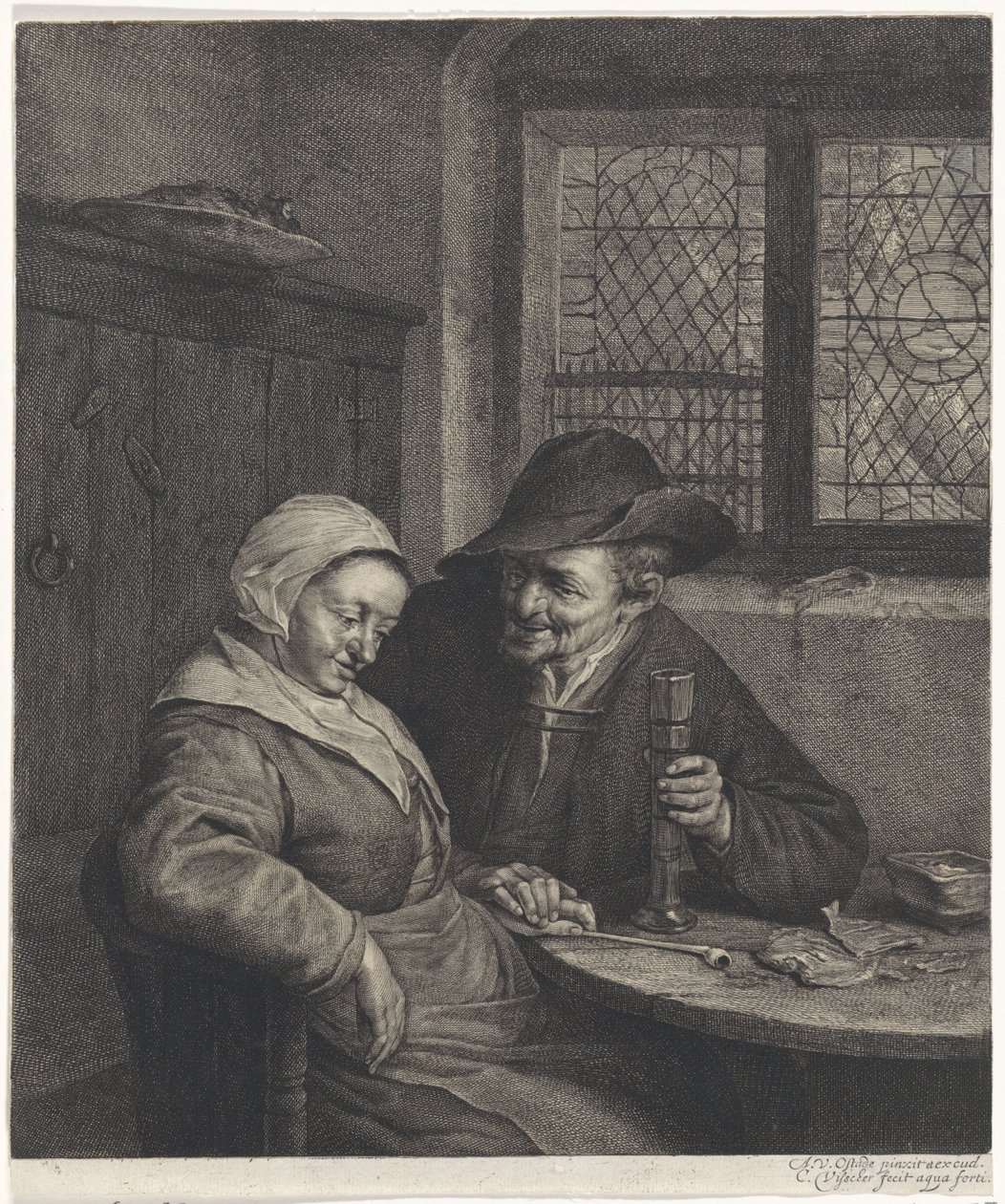 gammelt par Den Salte Scholletje af Cornelis Visscher (II)
