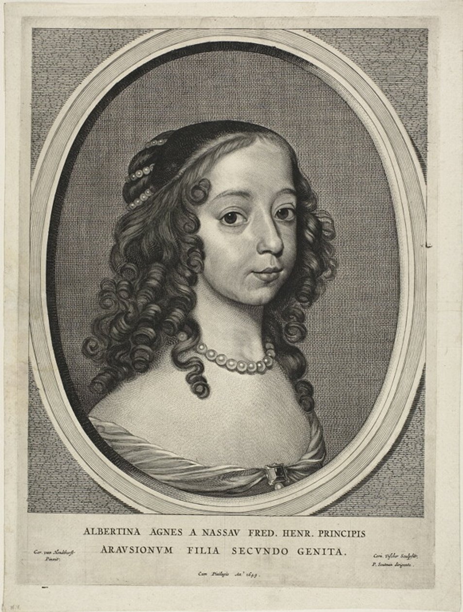 Albertine Agnes, prinsesse af Orange Nassau, fra Ni portrætter af Cornelis Visscher