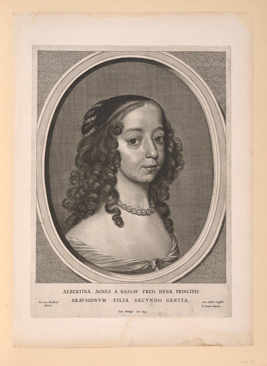 Albertine Agnes, prinsesse af Orange Nassau, fra Ni portrætter af Cornelis Visscher