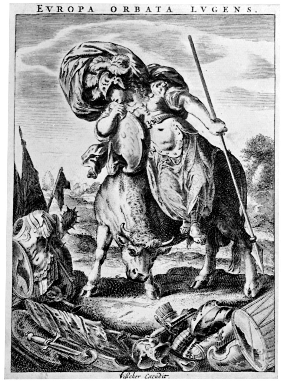 Allegorisk syn på Europa, begyndelsen af det 17. århundrede 1926. af Cornelis Visscher