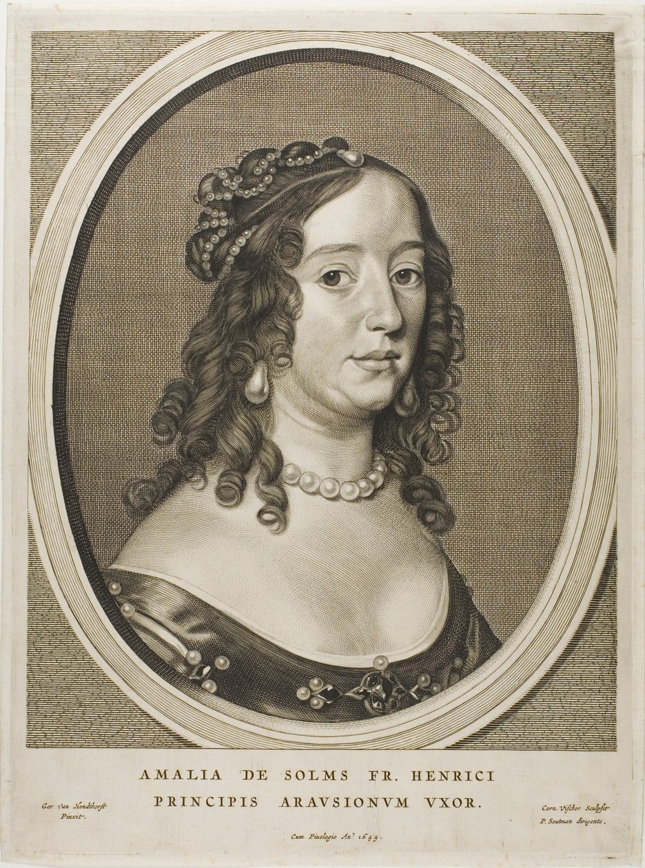 Amalia van Solms, Frederick Henrys kone, fra Ni portrætter af Cornelis Visscher