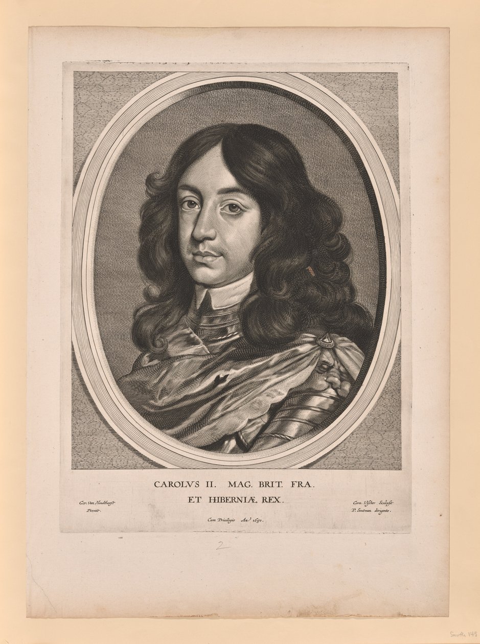 Charles II, konge af England, fra Effigies Variae... af Cornelis Visscher